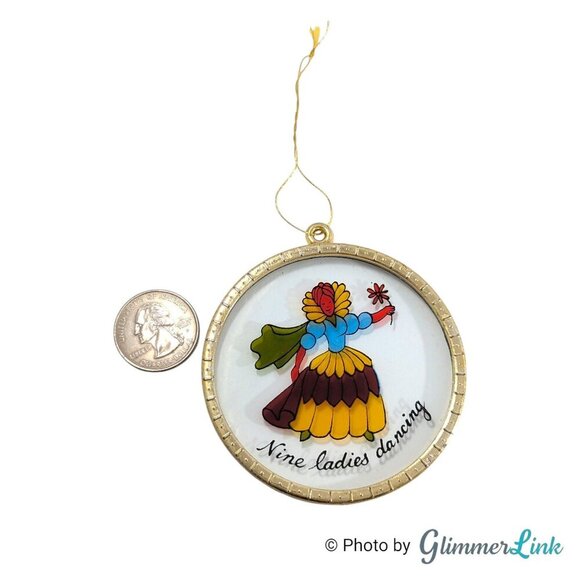 Vintage Trim A Tree SNP Nine Ladies Dancing Painted Art IOB Ornament - Picture 3 of 6